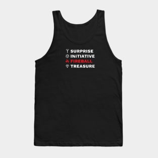 Surprise, Initiative, Fireball, Treasure DnD Tank Top